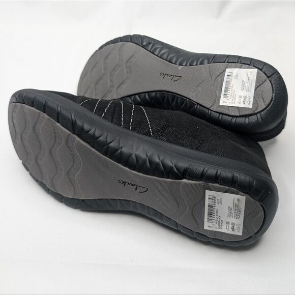Clarks Women's Adella Stroll  Slip On Sneaker Black Shoes Cloudsteppers Walking - Picture 6 of 7